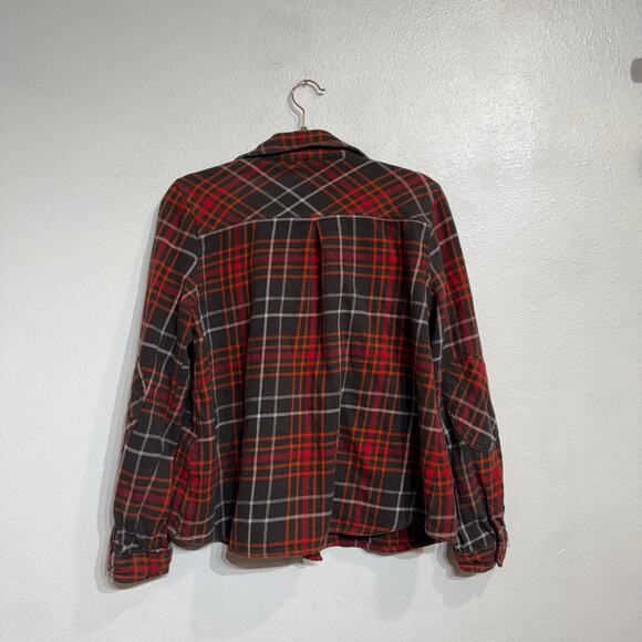 Woolrich Brown Plaid Button Down Shaket Sz M - Picture 13 of 16